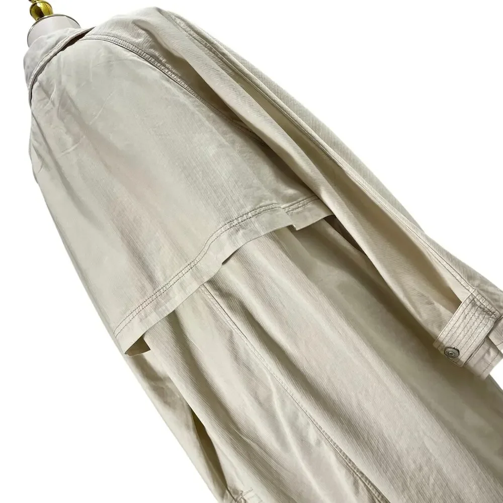 Free People We The Free Perry Military Coat Khaki Trench Jacket Women's Large - Picture 5 of 16